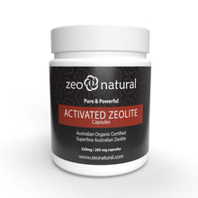 Load image into Gallery viewer, activated zeolite (clinoptilolite) capsules 1 jar: 200 x 520 mg veg capsules
